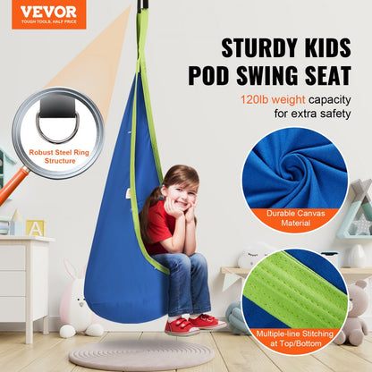 LYY010 - Kids Pod Swing Seat with Inflatable Cushion & 190 lbs Capacity