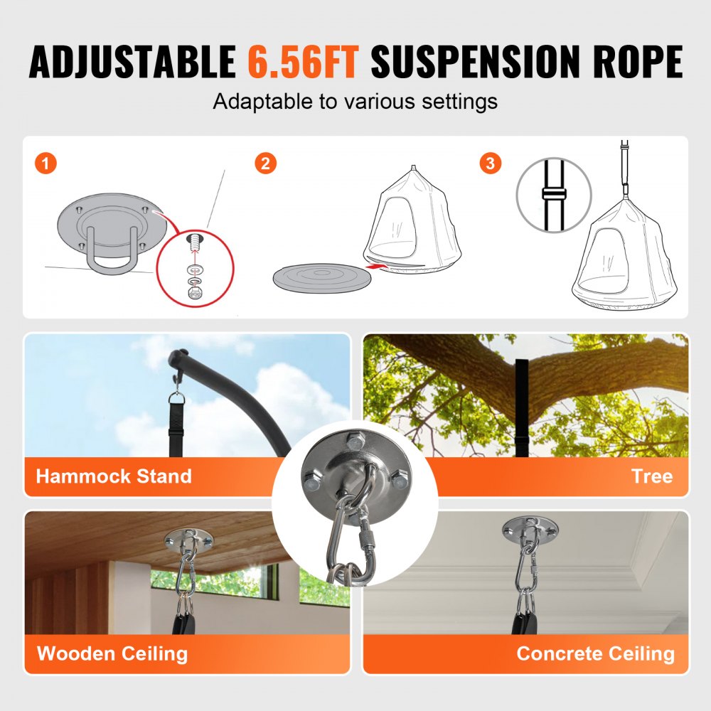 LYY011 - Cozy Kids Pod Swing Chair with LED Lights, Supports 120 lbs