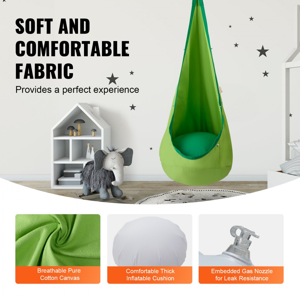 LYY011 - Cozy Kids Pod Swing Chair with LED Lights, Supports 120 lbs