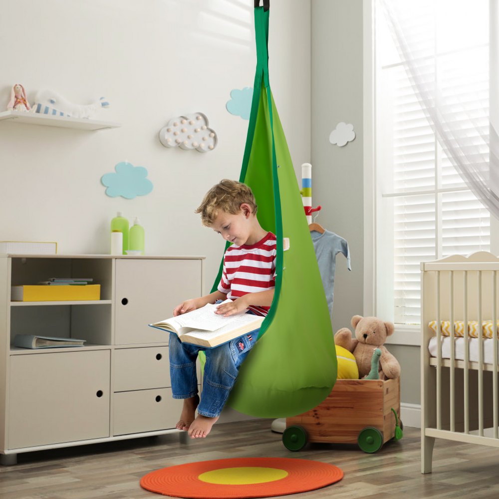 LYY011 - Cozy Kids Pod Swing Chair with LED Lights, Supports 120 lbs