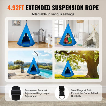 LYY007 - 32" Kids Nest Swing Chair with Adjustable Rope & Inflatable Cushion