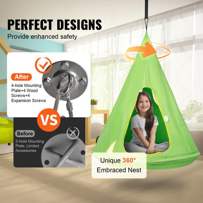 LYY008 - VEVOR Kids Nest Swing Chair with Tent & Adjustable Rope, 250 lbs Capacity