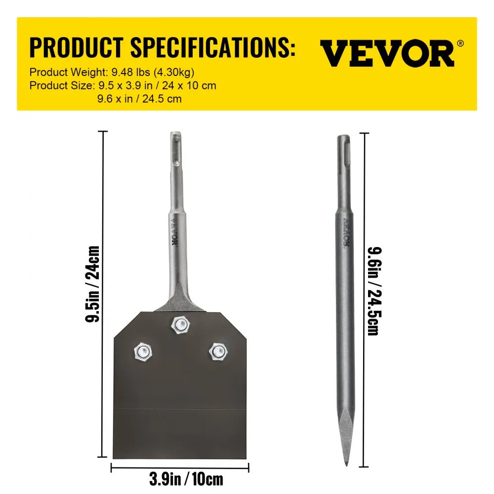 VV-FS-CZC - 9.5" 40Cr Steel Clay Spade for Electric Jackhammers