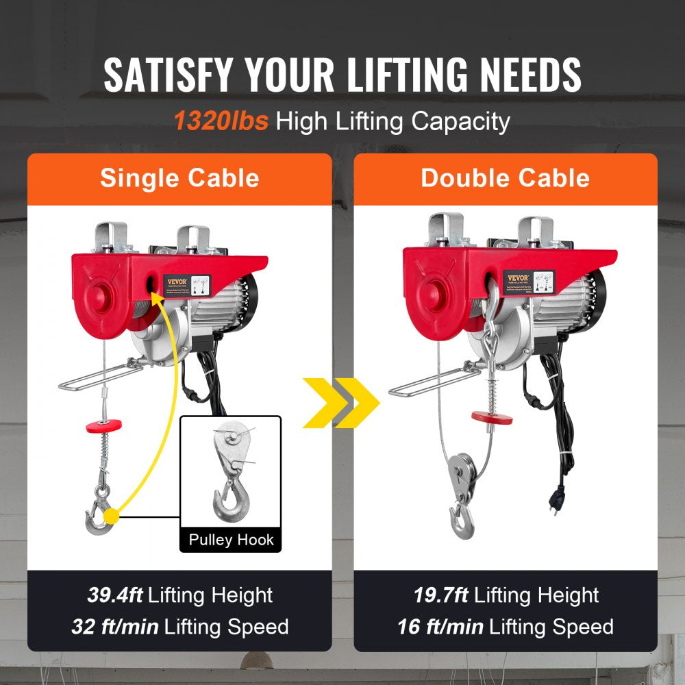010976282700 - 1320 lbs Electric Hoist for Efficient Material Handling