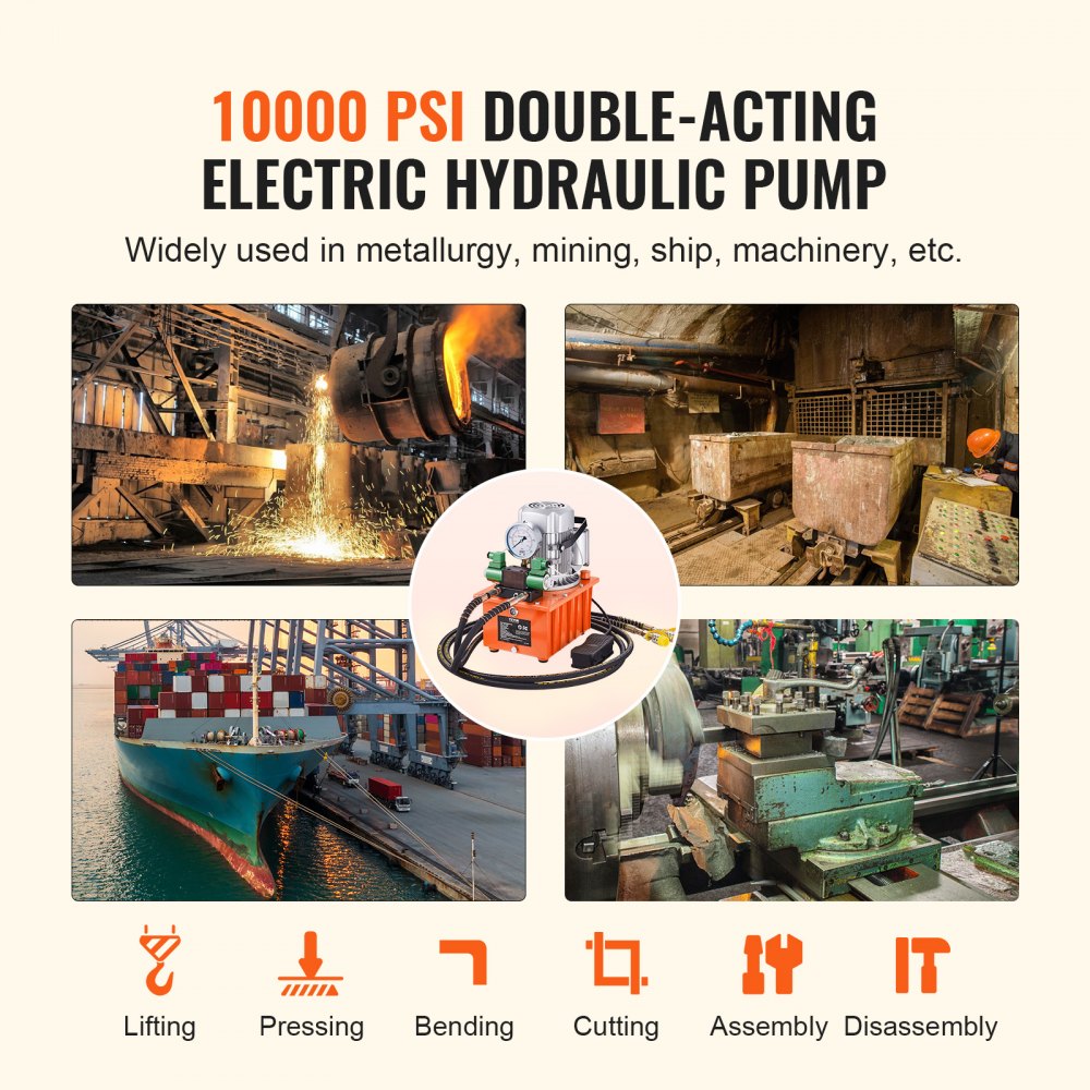 GYB-700AⅡ - 750W Electric Hydraulic Pump, 10,000 PSI Power