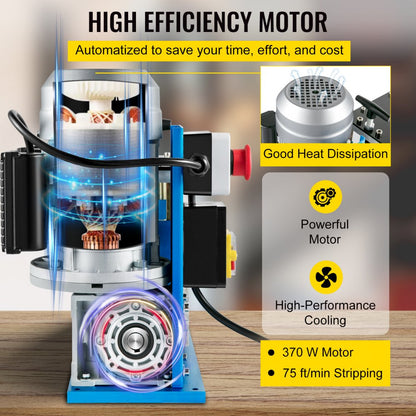 SMS-038 - Powerful Copper Wire Stripping Machine, 0.06-1.5" Capacity