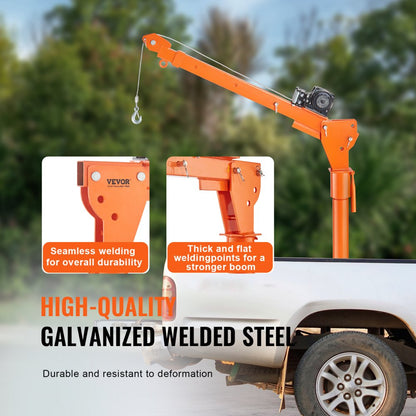 GZB80263-1100-12V - 1100 lbs VEVOR 360° Truck Crane Hoist with Adjustable Settings