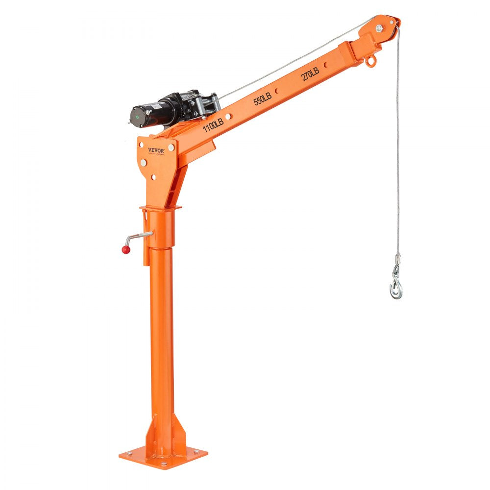 GZB80263-1100-12V - 1100 lbs VEVOR 360° Truck Crane Hoist with Adjustable Settings