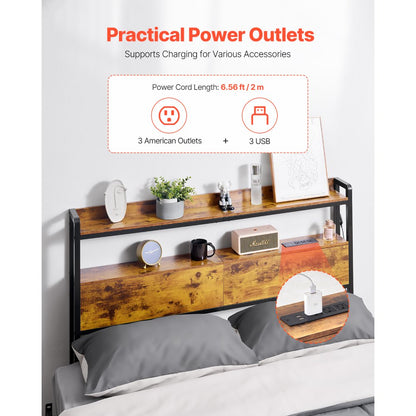 YJXCTJ-003 - Vintage Headboard with RGB Lights & Power Strips