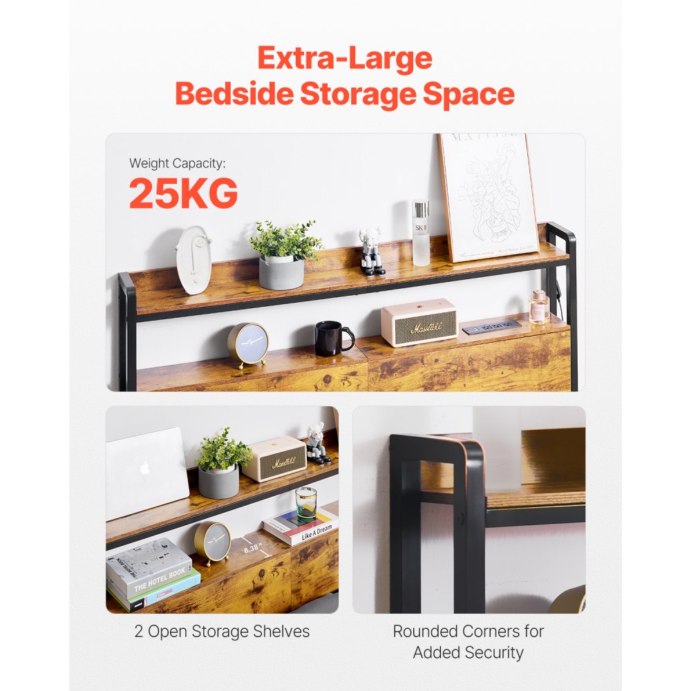 YJXCTJ-003 - Vintage Headboard with RGB Lights & Power Strips