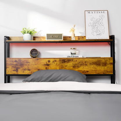 YJXCTJ-003 - Vintage Headboard with RGB Lights & Power Strips