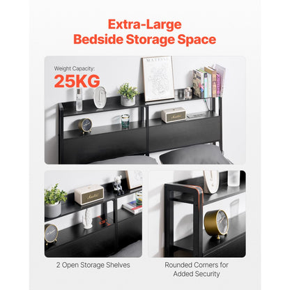 YJXCTJ-004 - Vintage Queen Headboard with Power Strips & RGB Lights