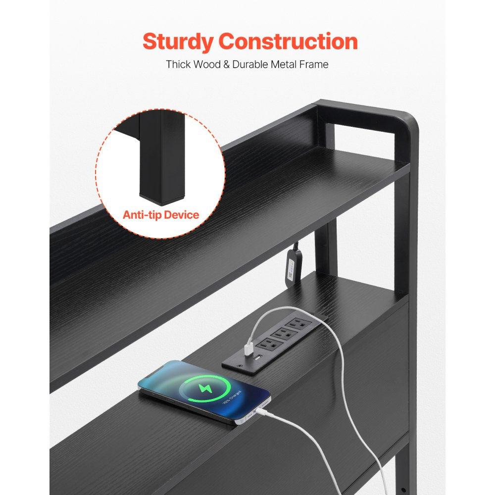 YJXCTJ-002 - Vintage Style King Headboard with LED Lights & Storage