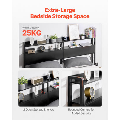 YJXCTJ-002 - Vintage Style King Headboard with LED Lights & Storage