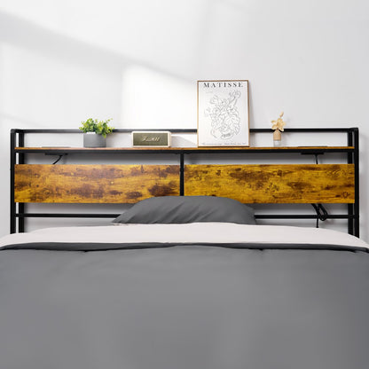 YJXCTJ-001 - Vintage King Headboard with Power Strips & Open Shelf