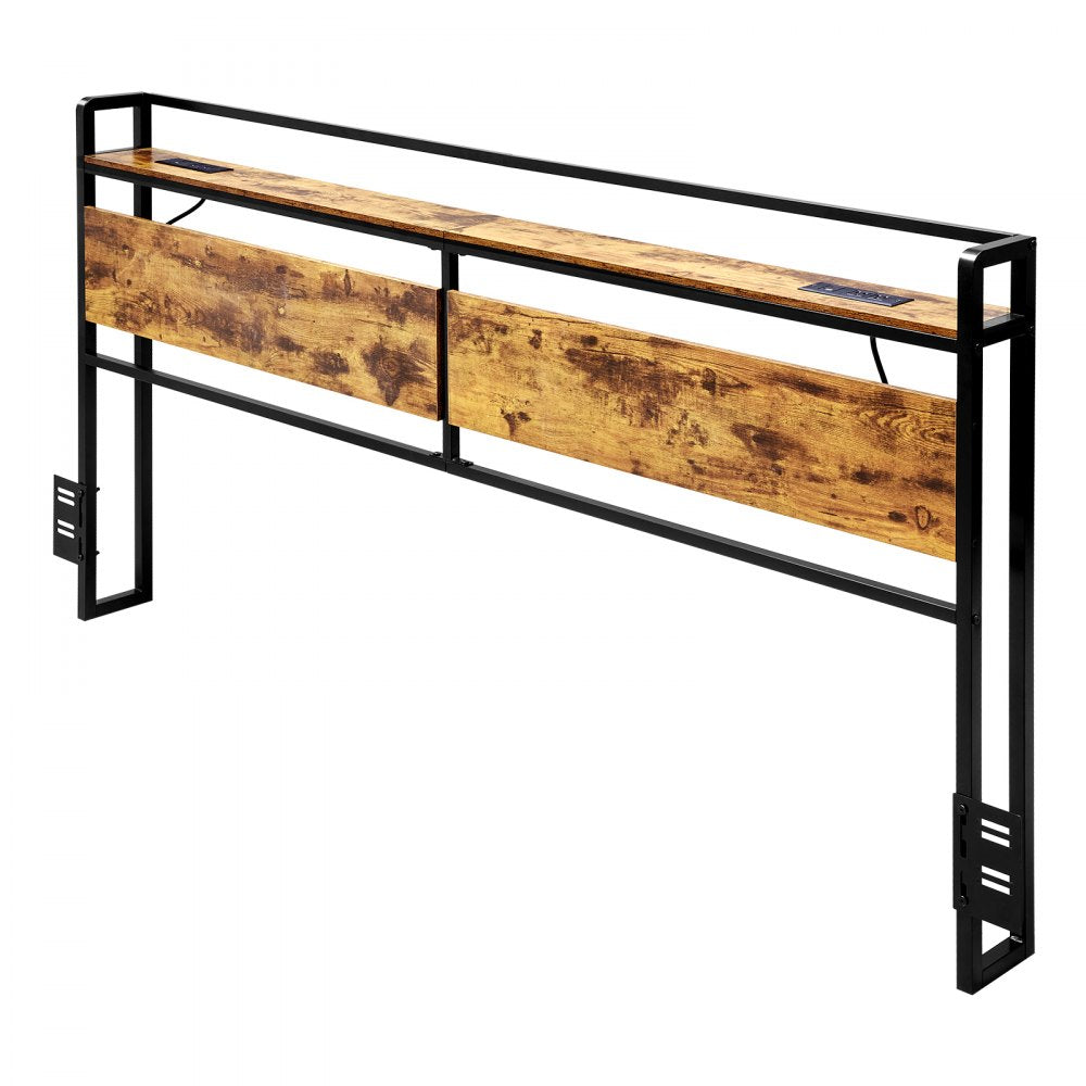 YJXCTJ-001 - Vintage King Headboard with Power Strips & Open Shelf