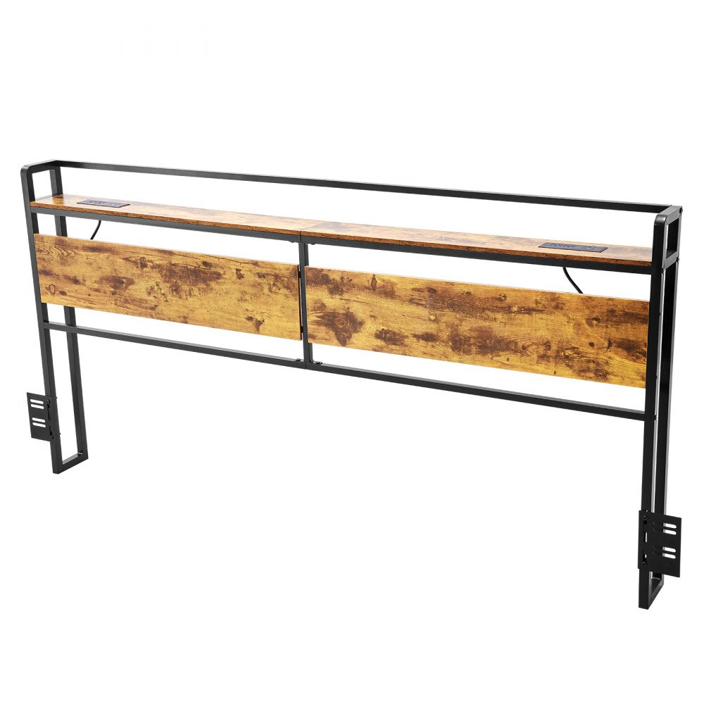 YJXCTJ-001 - Vintage King Headboard with Power Strips & Open Shelf