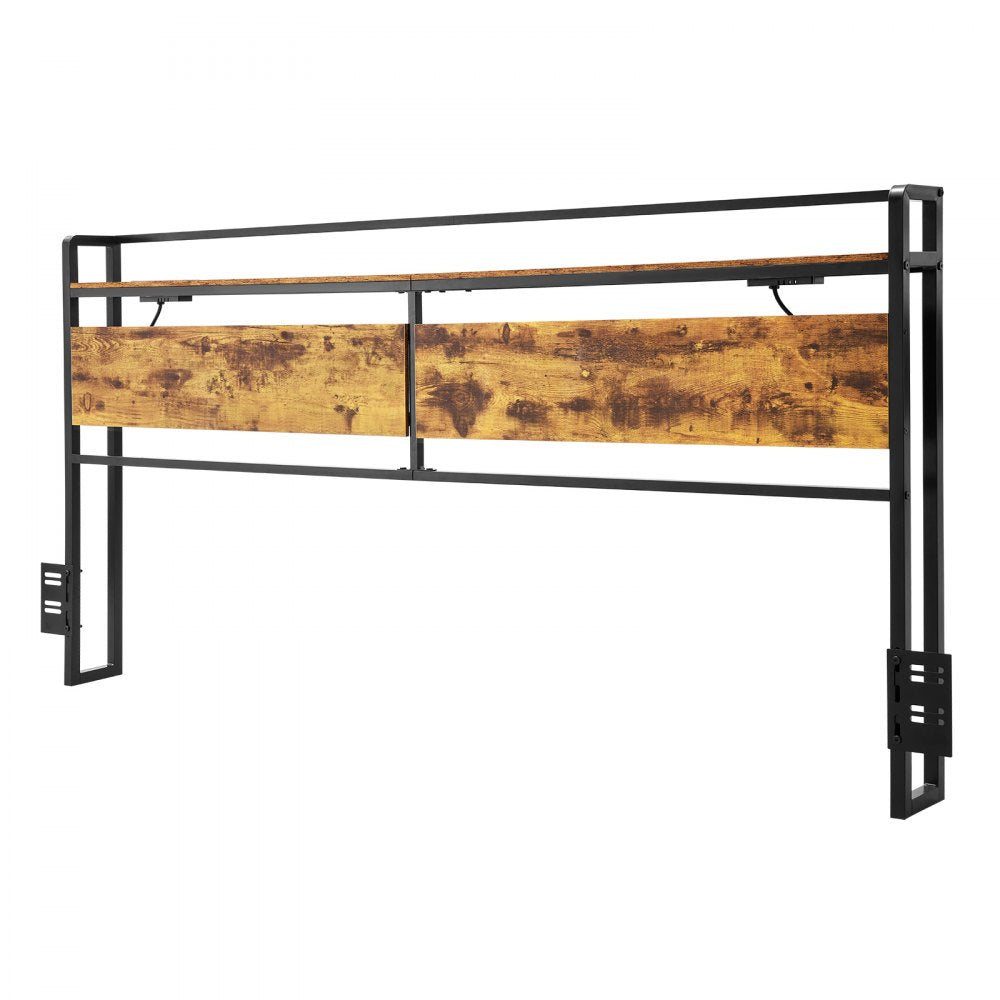 YJXCTJ-001 - Vintage King Headboard with Power Strips & Open Shelf