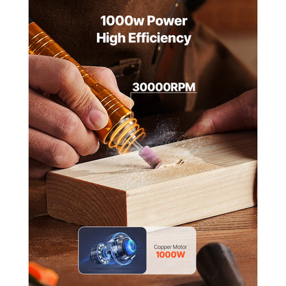 JHDMJMNA0 - 1000W Flex Shaft Grinder with 35-Inch Shaft & Pedal Control