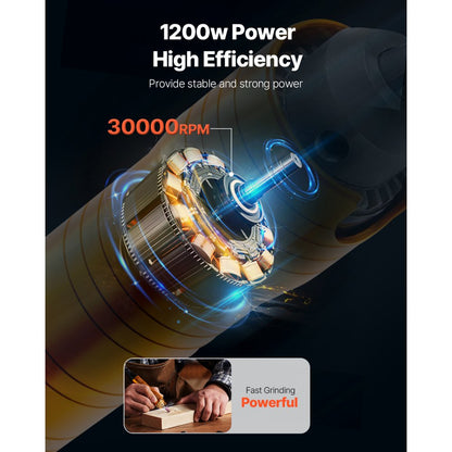 JHDMJMNA2 - 1200W Flex Shaft Grinder with 35-Inch Flexible Shaft