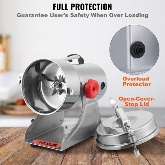 XZ-6B - High-Speed Stainless Steel Electric Grain Mill for Spices and Herbs