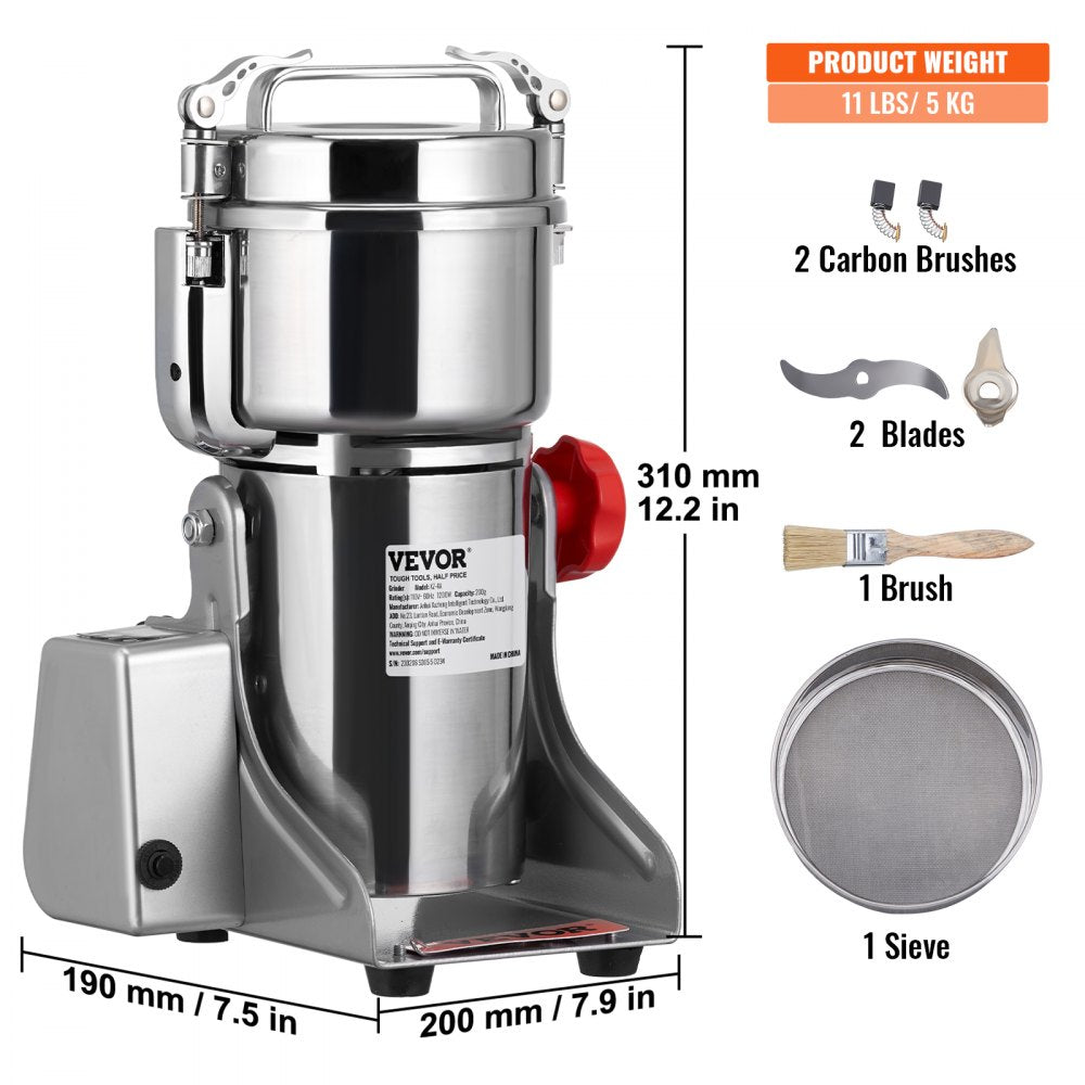XZ-6B - High-Speed Stainless Steel Electric Grain Mill for Spices and Herbs