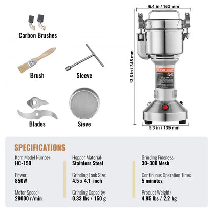 HC-150 - 150g High-Speed Spice Grinder with Adjustable Thickness