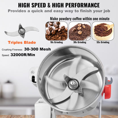HC-2000Y - 2000g High-Speed Spice Grinder with Adjustable Timer and Swing Design