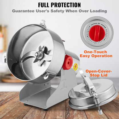 HC-2000Y - 2000g High-Speed Spice Grinder with Adjustable Timer and Swing Design