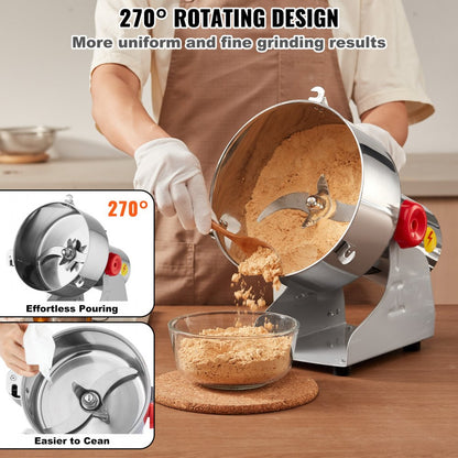 HC-2000Y - 2000g High-Speed Spice Grinder with Adjustable Timer and Swing Design