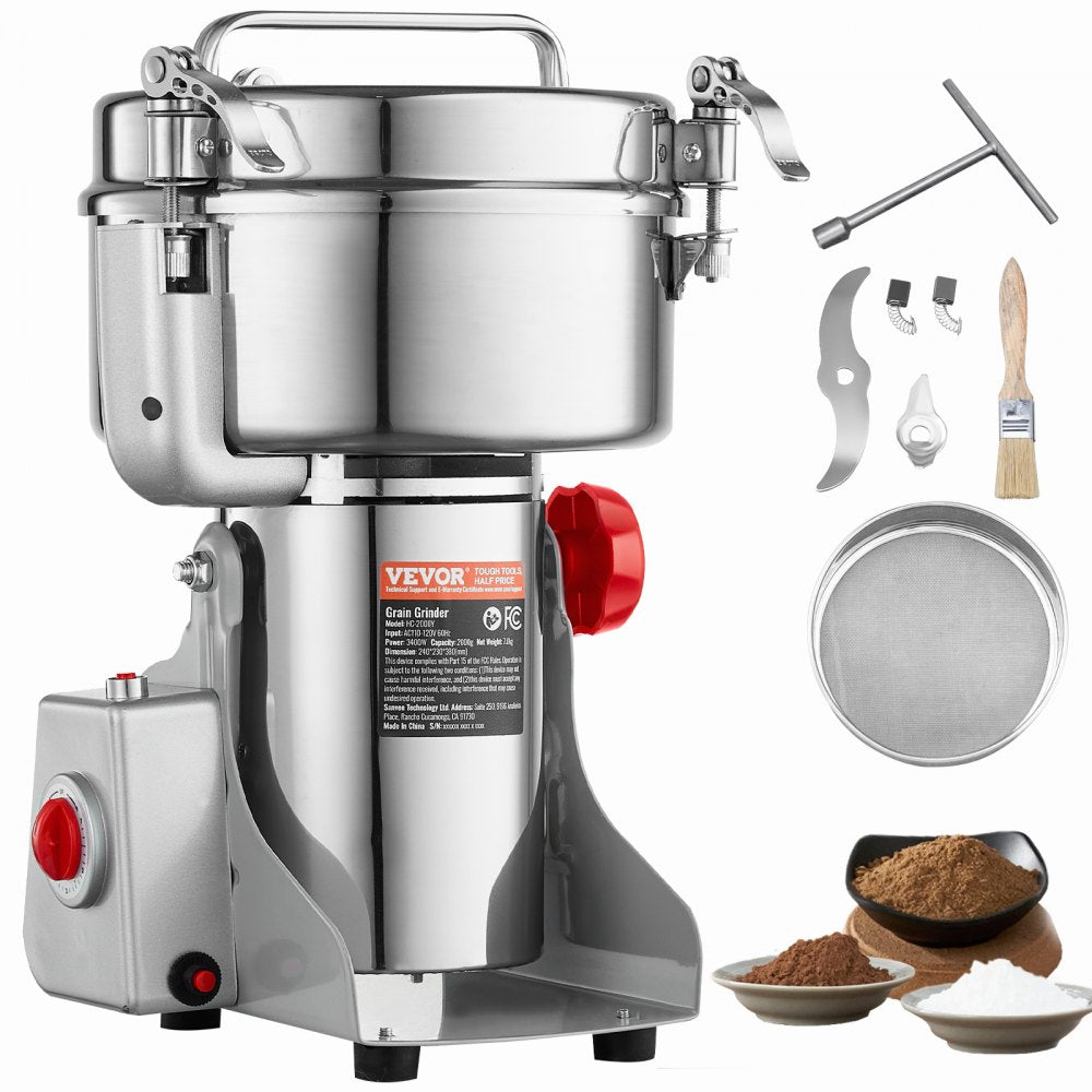 HC-2000Y - 2000g High-Speed Spice Grinder with Adjustable Timer and Swing Design