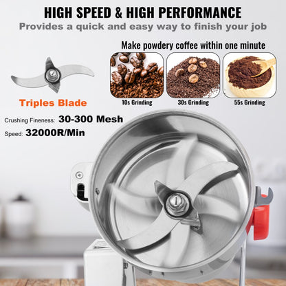 HC-2500Y - 2500g Electric Spice Grinder with Adjustable Thickness and Timer