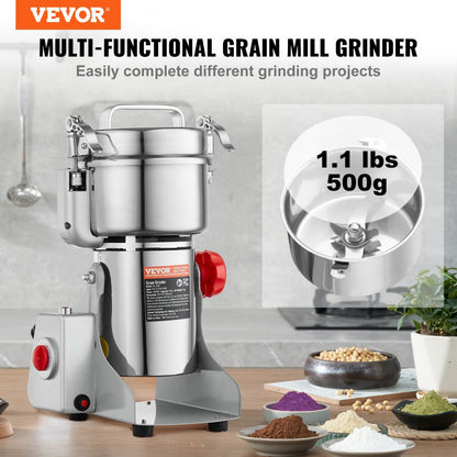 HC-500Y - 500g Electric Spice Grinder with 270-Degree Swing Design