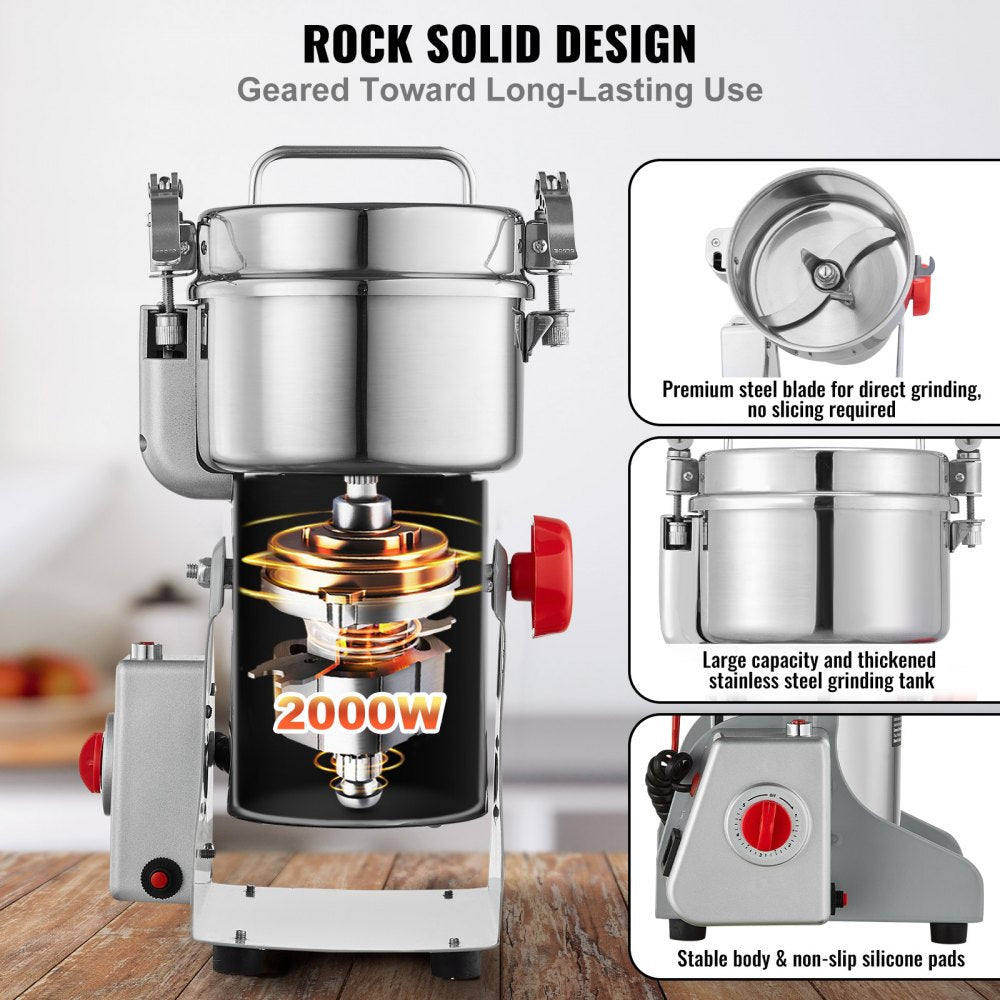 HC-500Y - 500g Electric Spice Grinder with 270-Degree Swing Design