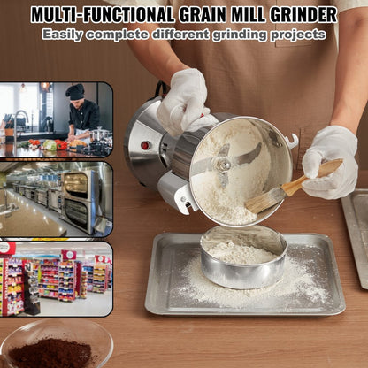 HC-550 - 550g Electric Grain Mill with Adjustable Timer & Durable Stainless Steel Blades