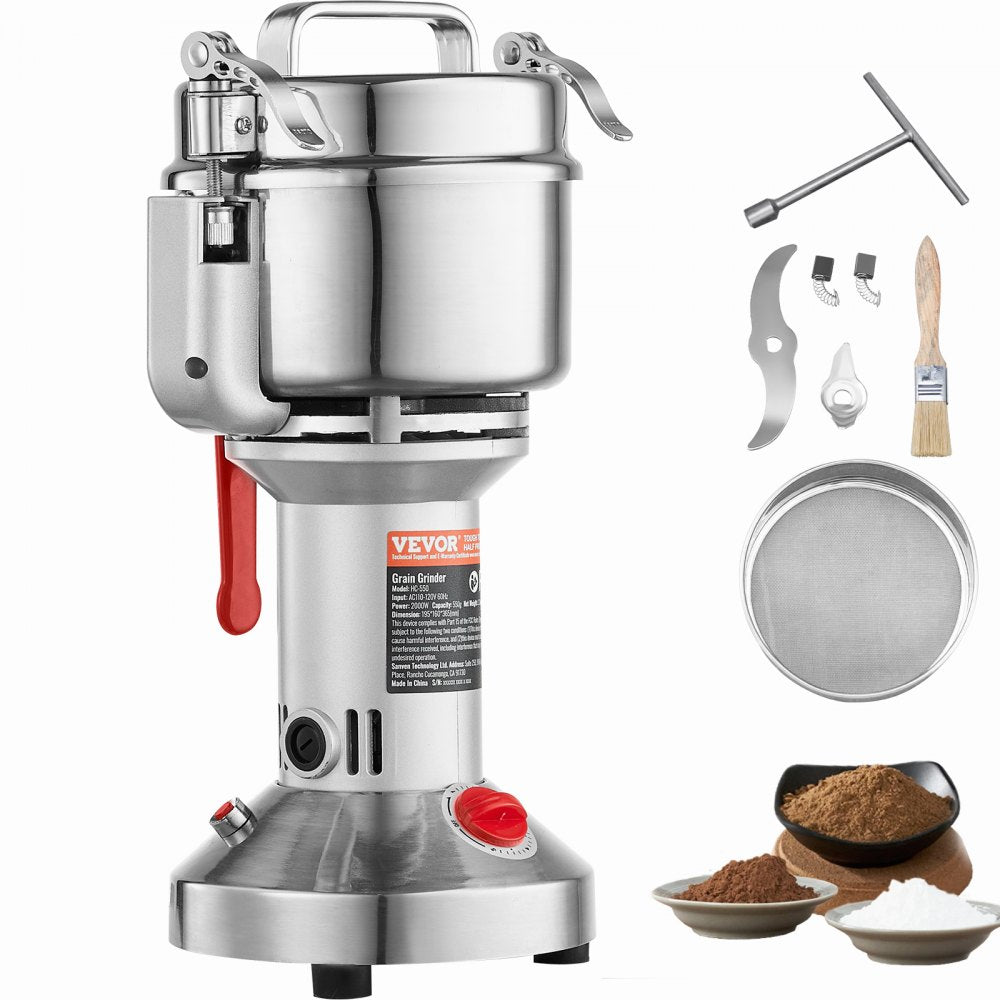 HC-550 - 550g Electric Grain Mill with Adjustable Timer & Durable Stainless Steel Blades