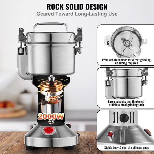 HC-750 - 750g High-Speed Electric Grain Mill with Adjustable Grinding Thickness