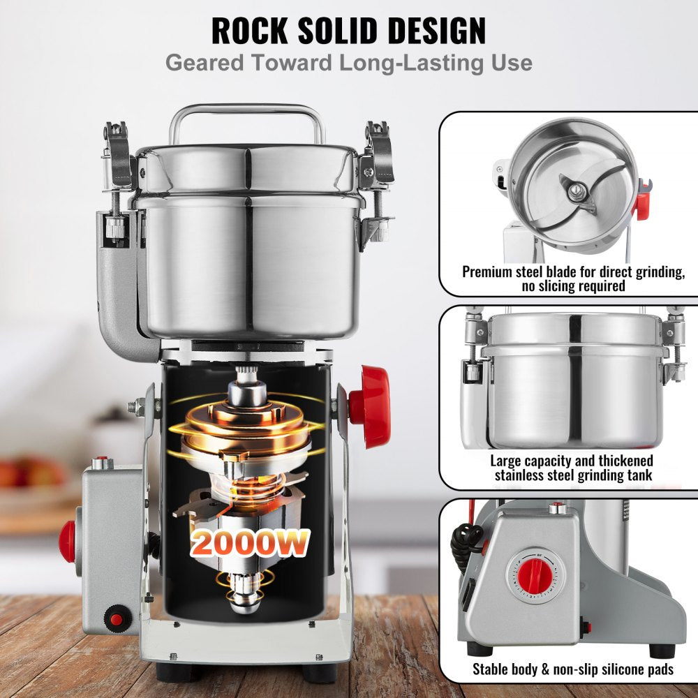 HC-750Y - 750g Electric Spice Grinder with 270-Degree Swing Design