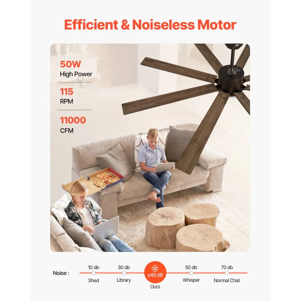 FR25050L-72"ORB - 72" VEVOR Ceiling Fan & Light with 6 Speeds