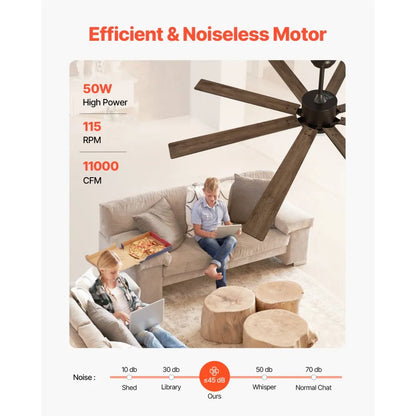FR25050L-72"ORB - 72" VEVOR Ceiling Fan & Light with 6 Speeds