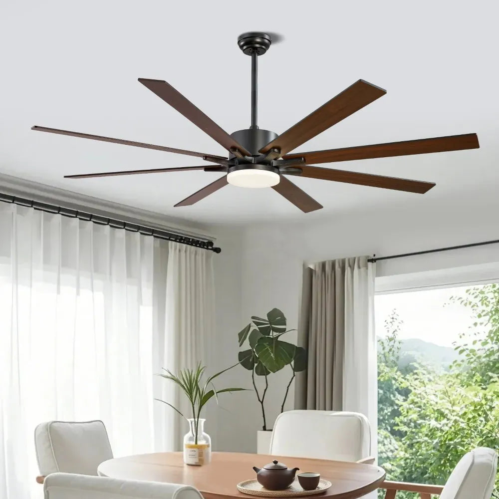FR25050L-72"MBK - 72" Modern Ceiling Fan with Light & Remote Control