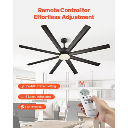 FR25049L-72"MBK - 72" VEVOR Ceiling Fan with LED Light & Quiet Motor