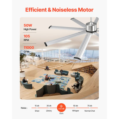 FR25049L-72"BN - 72" Modern Ceiling Fan with Remote & LED Light