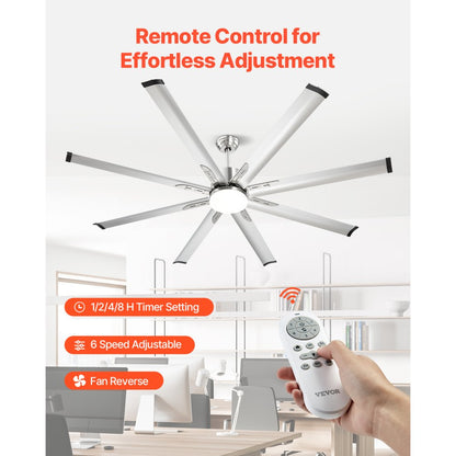 FR25049L-72"BN - 72" Modern Ceiling Fan with Remote & LED Light