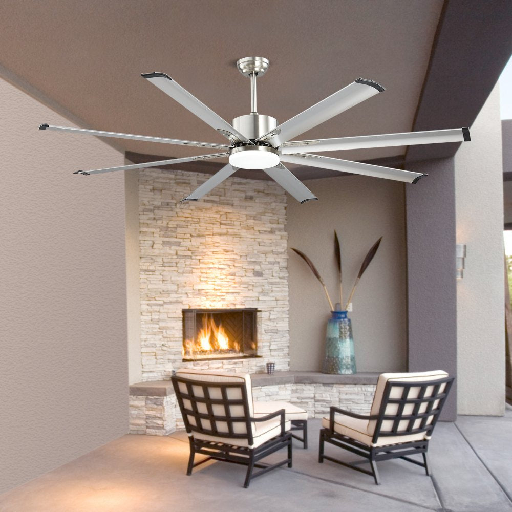 FR25049L-72"BN - 72" Modern Ceiling Fan with Remote & LED Light