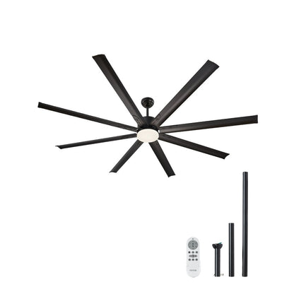 FR25049L-84"MBK - Modern 84" Ceiling Fan with Light & Remote Control