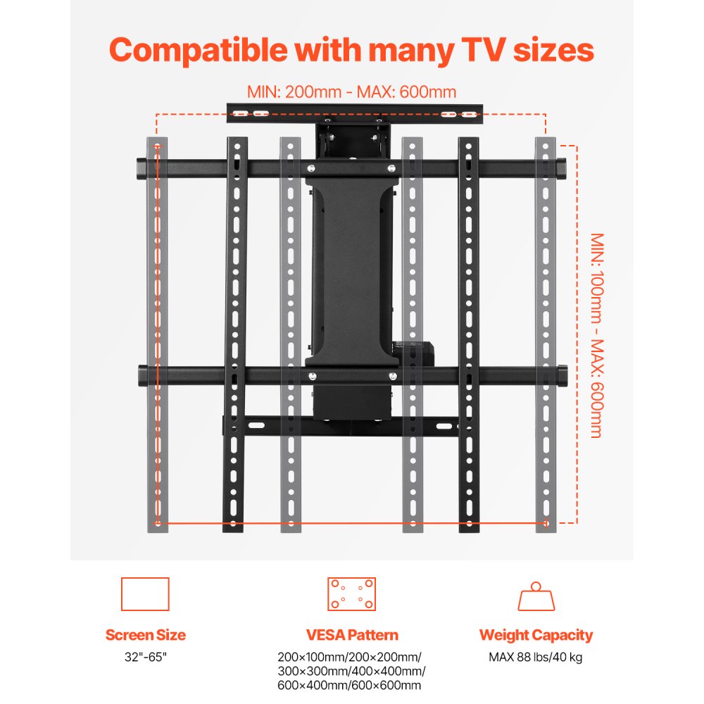 DT450 - Remote-Controlled Motorized TV Mount for 65" Screens