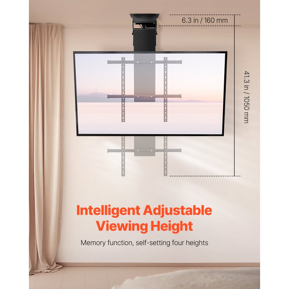 DT680-A - Motorized Ceiling TV Mount for 32"-70" TVs with Remote Control