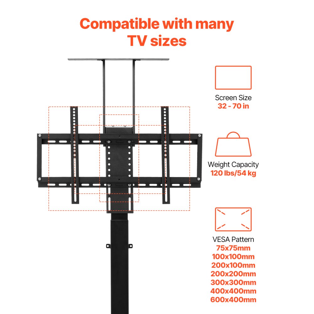 OK888-DS730+Top Plate - Remote Control Motorized TV Lift for 32-70" TVs