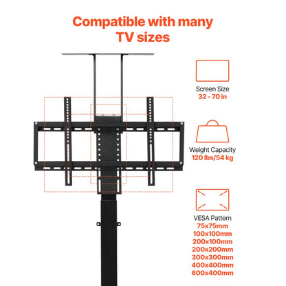 OK888-DS730+Top Plate - Remote Control Motorized TV Lift for 32-70" TVs